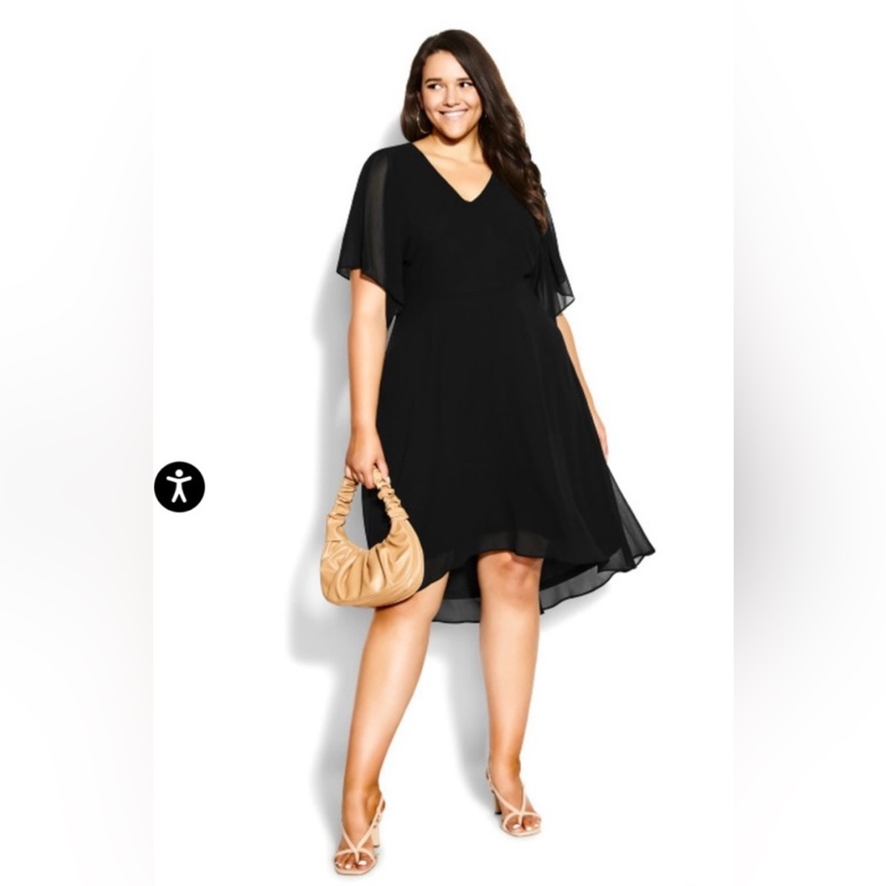 City Chic Black High Low Dress